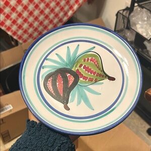 Vietri Handcrafted Italian Ceramic Plate - Fig Motif